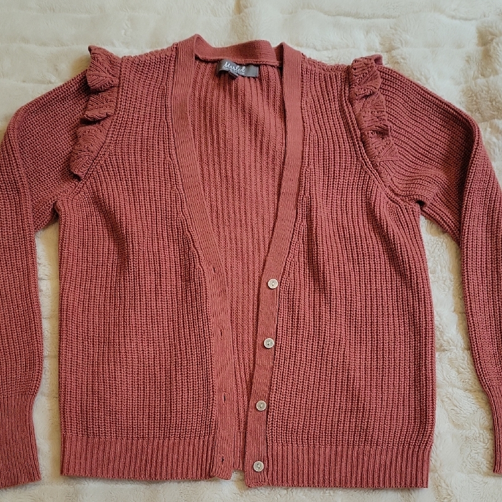 Women's Ruffled Cardigan Sweater